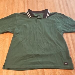 Vans Green Polo Shirt with Black Collar